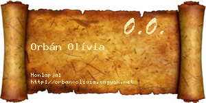 Orbán Olívia névjegykártya